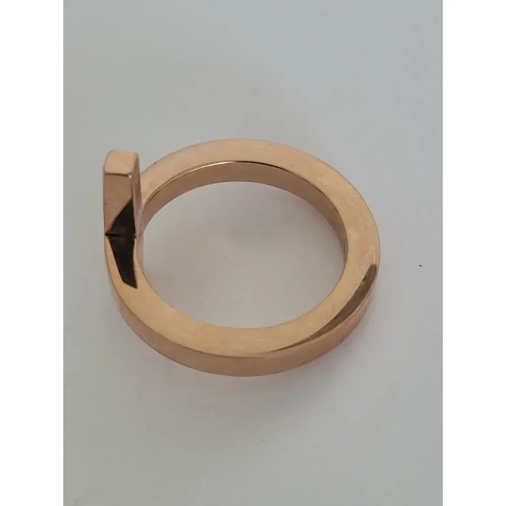 Folli Follie Rose Gold Side Cross‎ Ring Size 56 US 7.5 Minimalistic Modern